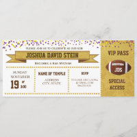Tema del fútbol del Ticket Bar Mitzvah