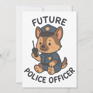Invitación Tema del futuro de agente de policía de Cute Dog