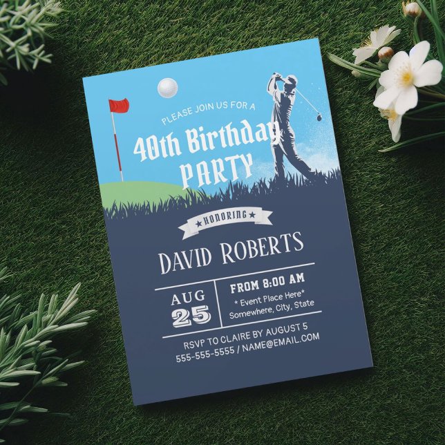 Invitación Tema del golf 40 Fiesta al aire libre (Subido por el creador)