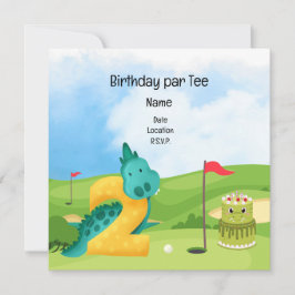 Invitación Tema del golf de 2º cumpleaños para un Fiesta de g