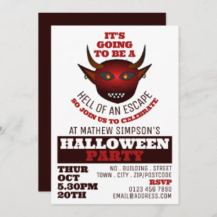 Invitación Tema del infierno del diablo, fiesta de halloween 