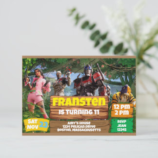 Invitación Tema del juego