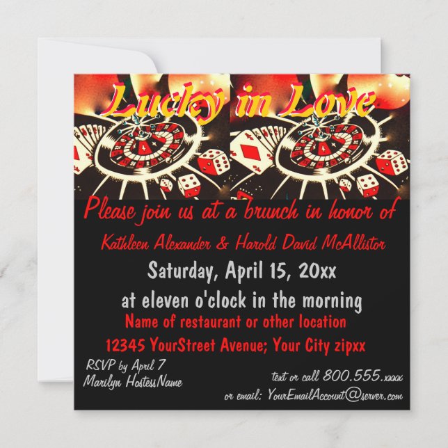 Invitación Tema del juego del casino (Anverso)
