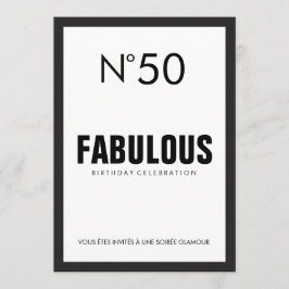 Invitación Tema del PARÍS Blanco y Negro FABULOSO cumpleaños 