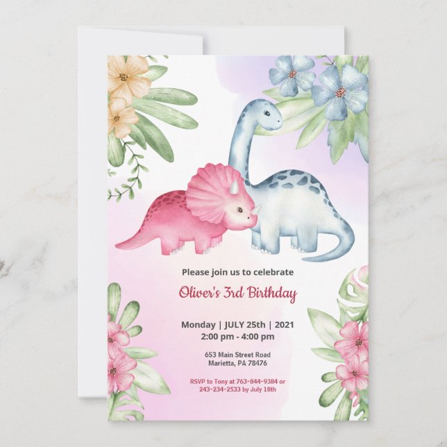 Invitación Tema del Safari de la selva Cumpleaños (Anverso)