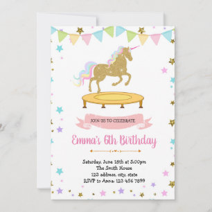 Invitación Tema del salto de unicornio
