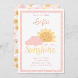 Invitación Tema del sol rosa