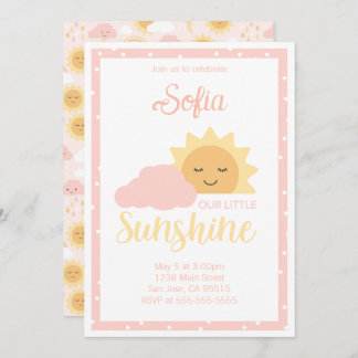 Invitación Tema del sol rosa