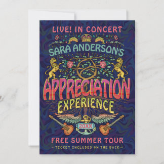 Invitación Tema del vale de concierto Apreciación Banda Retro