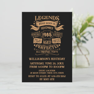Invitación Tema del whisky de 40 años con cosmética vintage p