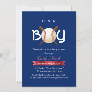 Invitación Tema deportivo de béisbol es un niño Baby Shower