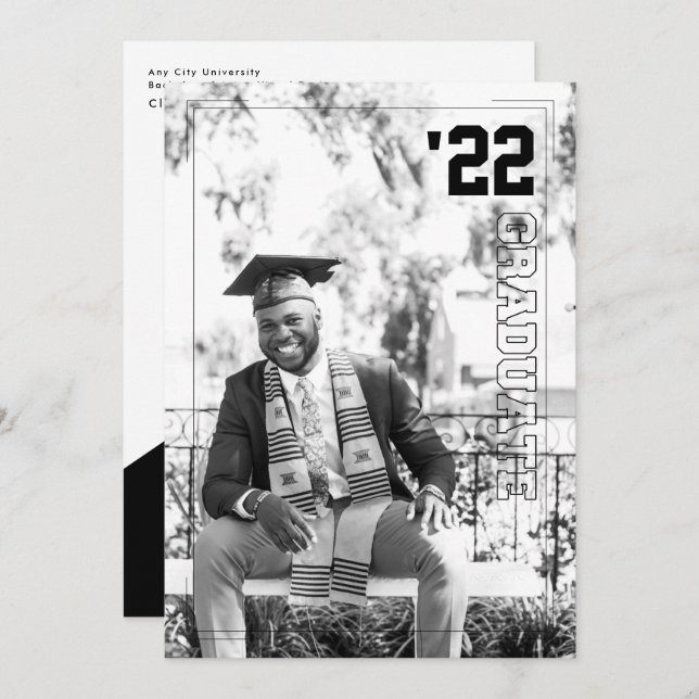 Invitación Tema deportivo de Varsity | 2 Partido de Graduació (Anverso / Reverso)