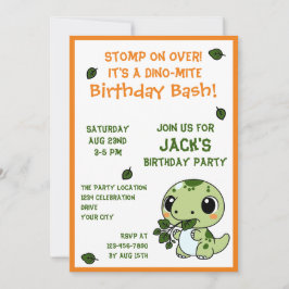 Invitación Tema divertido de los dinosaurios, cumpleaños de n
