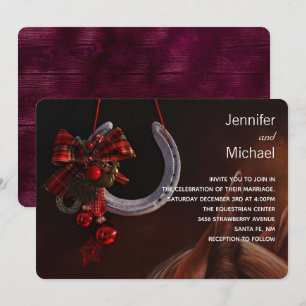 Invitación Tema ecuestre herradura colgante boda