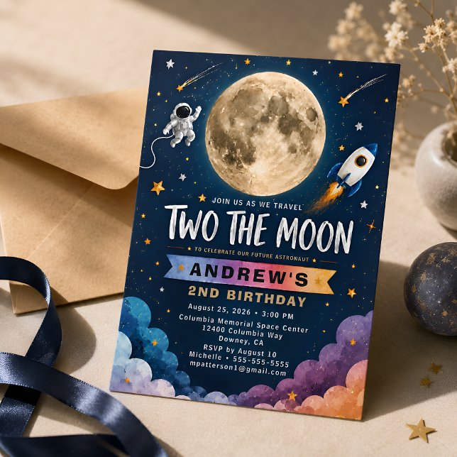 Invitación Tema Espacial Fiesta de Cumpleaños 2do (Subido por el creador)