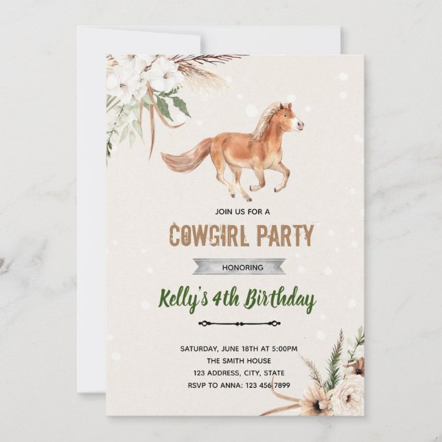 Invitación tema espíritu boho (Anverso)