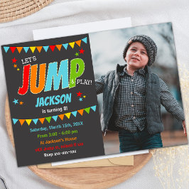 Invitación Tema Fiesta de Trampoline para niños