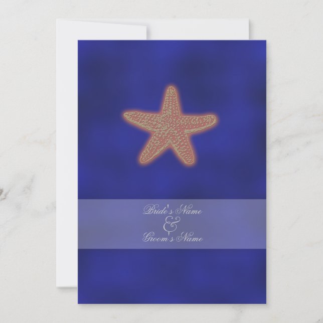 Invitación Tema fiesta elegante de bodas en la playa (Anverso)