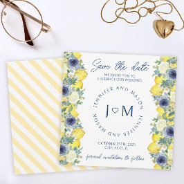 Invitación Tema floral brillante amarillo de limón Guardar fe