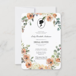 Invitación Tema floral rosa de Bridgerton, té de novia Regenc