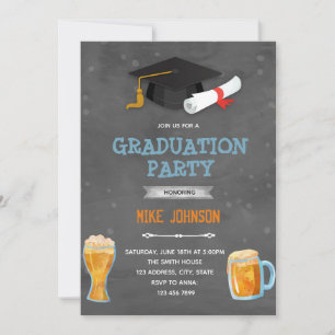 invitación tema graduación cerveza animar