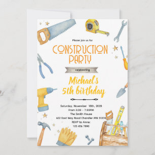 invitación tema Herramientas de Construcción