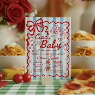 Invitación Tema italiano Coquette Ciao Baby Blue