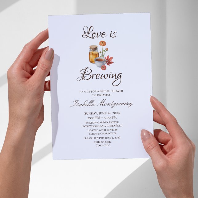 Invitación Tema Love Is Brewing (Love Is Brewing Theme Invitations
)