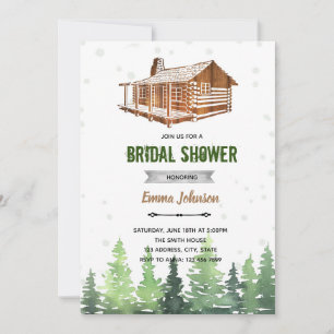 invitación tema madera de cabaña