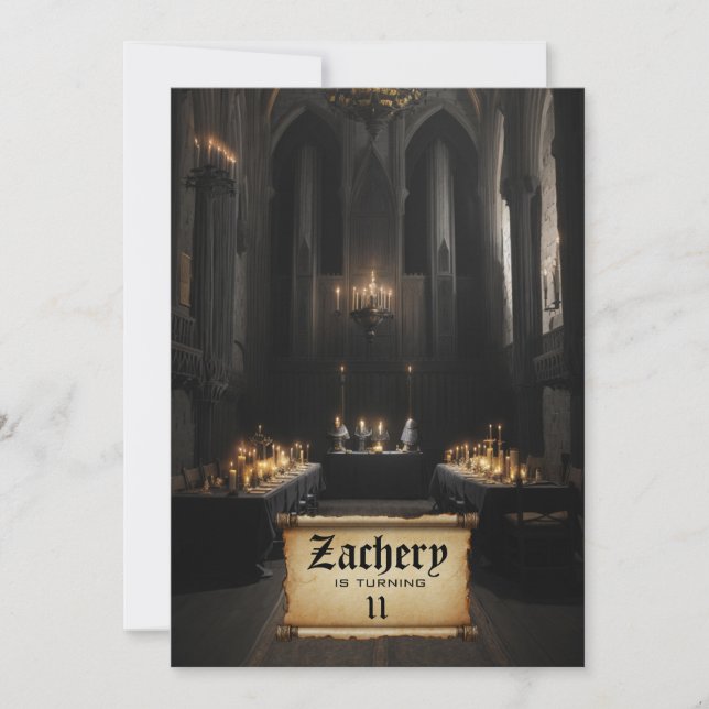 Invitación *~* Tema medieval AP88 Aniversario del castillo (Anverso)