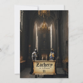 Invitación *~* Tema medieval AP88 Castillo 2 KNIGHTS Cumpleañ