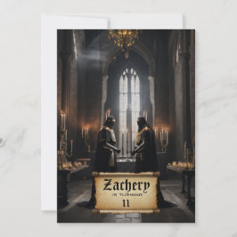 Invitación *~* Tema medieval del castillo AP88 2 KNIGHTS cump