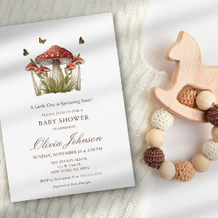 Invitación Tema minimalista de bebé de shower marrón granate