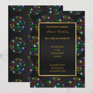 INVITACIÓN TEMA MODERNO DE DISCO NEGRO EN TODAS OCASIONES