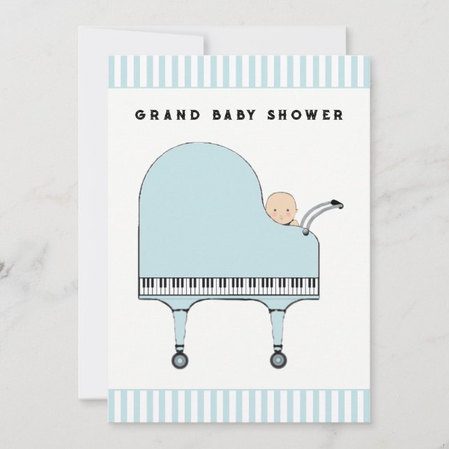 Invitación Tema musical de Baby Shower (Anverso)