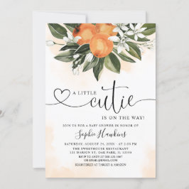 Invitación Tema naranja Una pequeña ducha de bebé