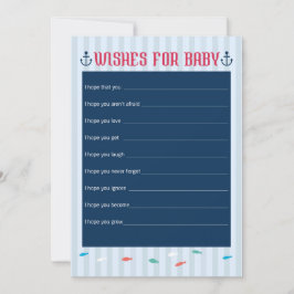Invitación Tema náutico - Deseos para el juego de Baby Shower