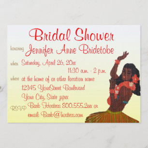 Invitación Tema nupcial de Hawaii Luau de la ducha