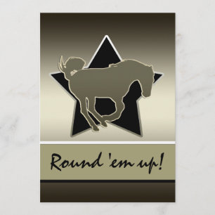 Invitación Tema occidental, redondo ellos encima de series de