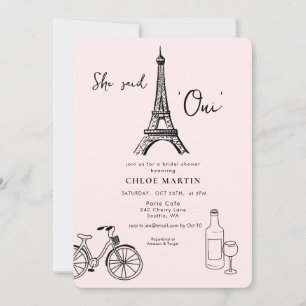 Invitación Tema parisino 'Ella dijo Oui' Despedida de soltera