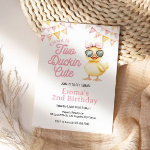 Invitación Tema Pato Amarillo Dos Patito Lindo Cumpleaños 2