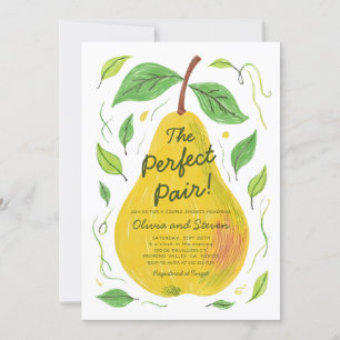 Invitación Tema Pear La Ducha Pareja Perfecta