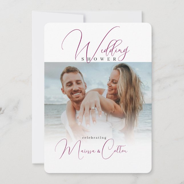 Invitación Tema personalizado soñador foto script ducha de bo (Anverso)