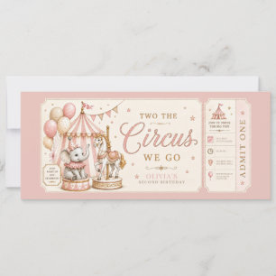 Invitación Tema retro de carnaval niña cumpleaños 2