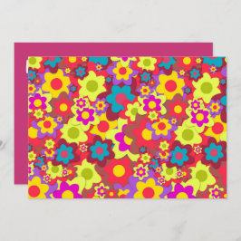 Invitación Tema retro del fiesta del hippy 60s