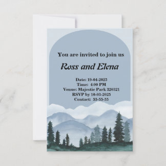 Invitación Tema simple de bosque invernal