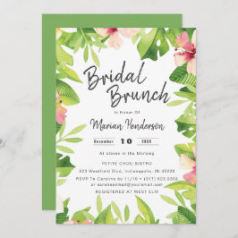 Invitación Tema tropical Acuarela Ducha nupcial Brunch