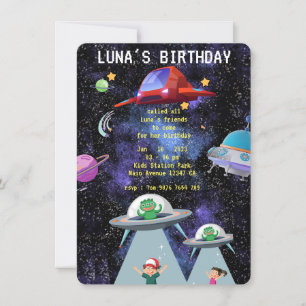 Invitación Tema Ufo Espacial