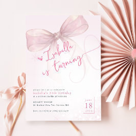 Invitación Temas de cumpleaños número 30 de Pink Bow Winter T