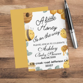 Invitación Temas de fiesta de bebé verano abeja de miel